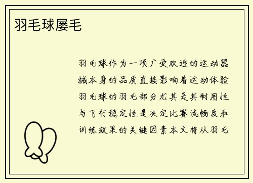 羽毛球屡毛